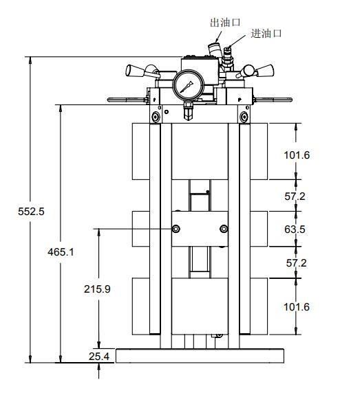 100mm液压台虎钳立柱 4面式